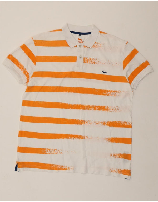 HARMONT & BLAINE Muška uska polo majica 3XL bijeli pamuk na pruge