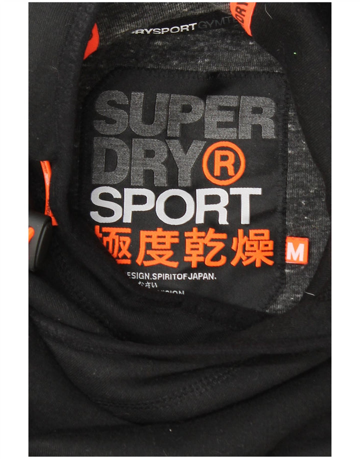 SUPERDRY muška majica s kapuljačom s kapuljačom srednje veličine, crni poliester