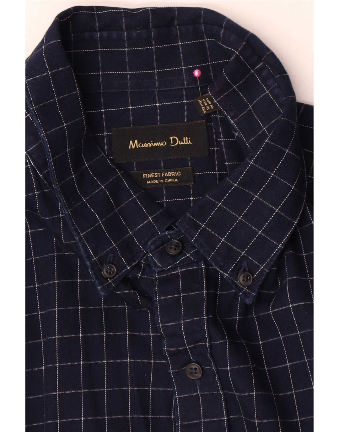 Massimo Dutti muška flanelska košulja XL tamnoplavi karirani pamuk
