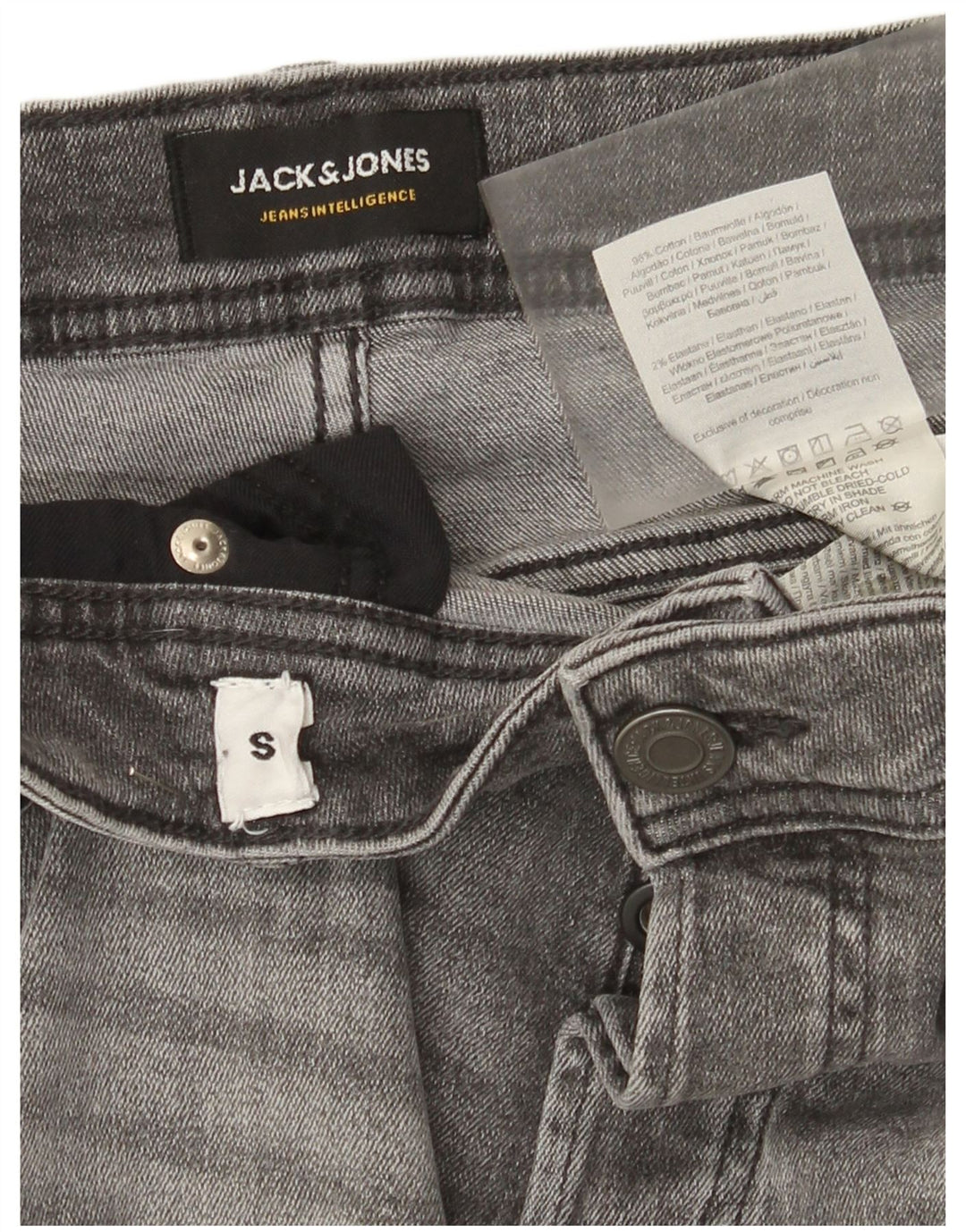 Jack & Jones muške obične traper kratke hlače male W29 sivi pamuk
