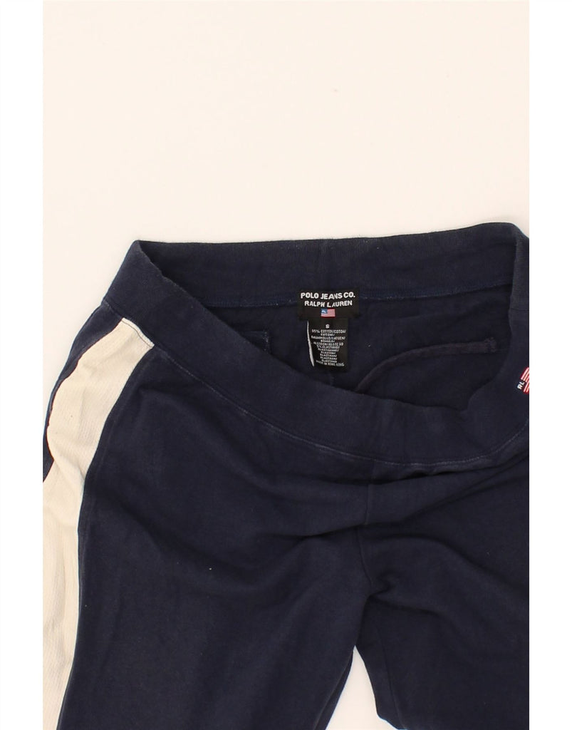 RALPH LAUREN Womens Tracksuit Trousers UK 10 Small  Navy Blue Colourblock Vintage Ralph Lauren and Second-Hand Ralph Lauren from Messina Hembry 