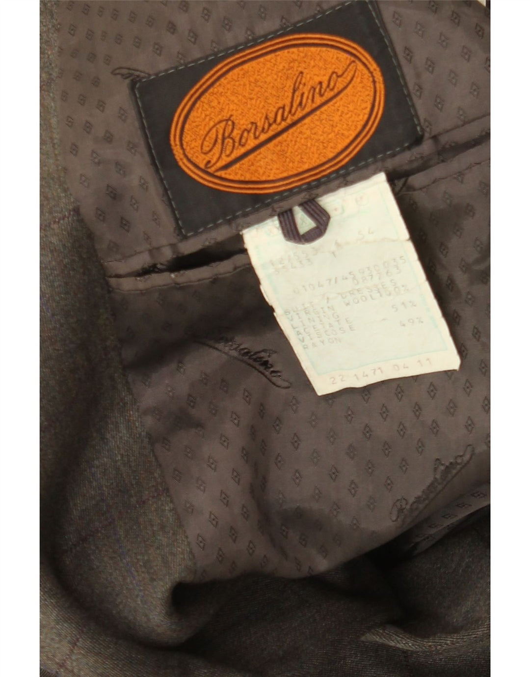 Borsalino muška jakna s 2 gumba IT 54 2XL siva karirana vuna