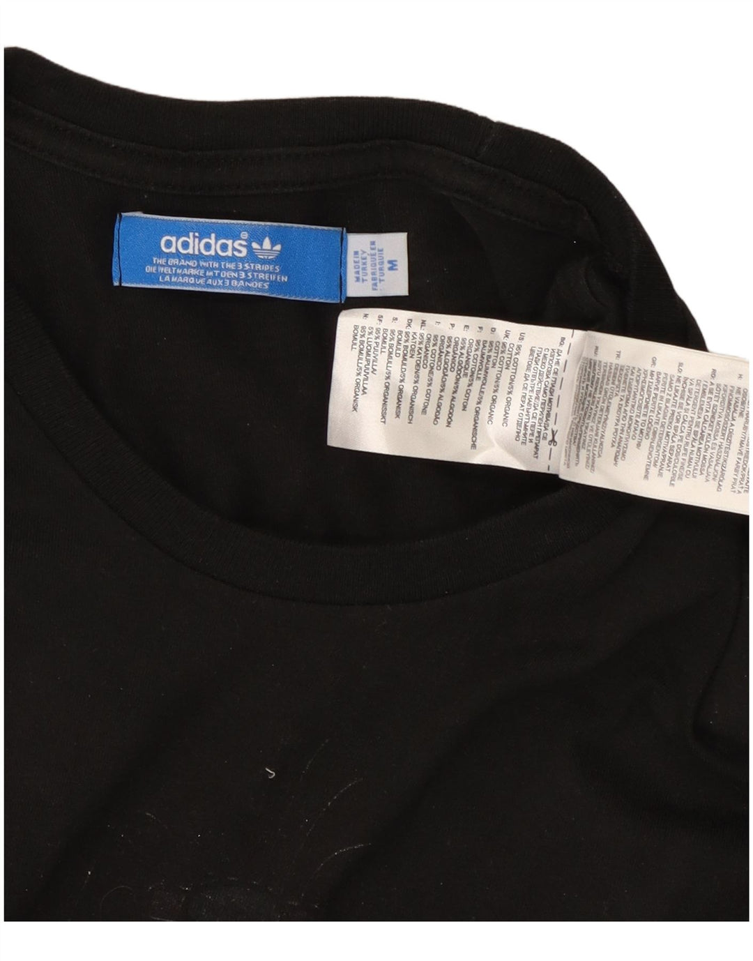 ADIDAS Muška majica kratkih rukava srednje veličine, crni pamuk