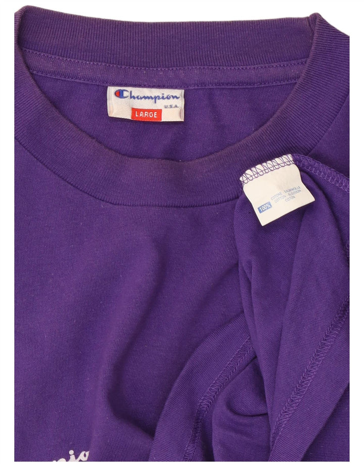 CHAMPION Ženska majica kratkih rukava s grafičkim motivima UK 16 Veliki ljubičasti pamuk