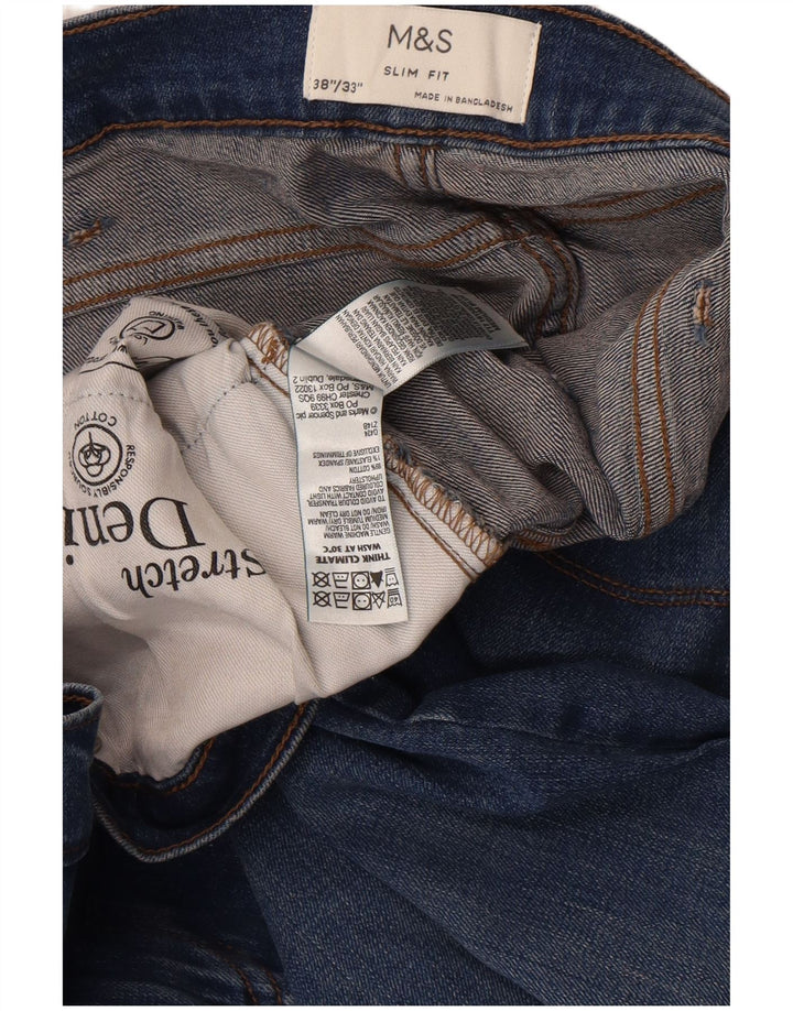 Marks & Spencer Muške uske traperice W38 L33 Plavi pamuk