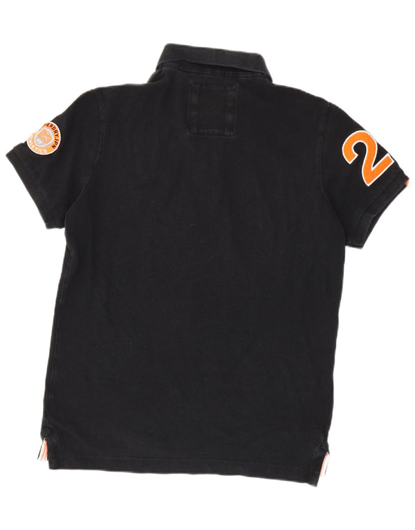 Velika crna pamučna muška polo majica Superdry Graphic Rugby