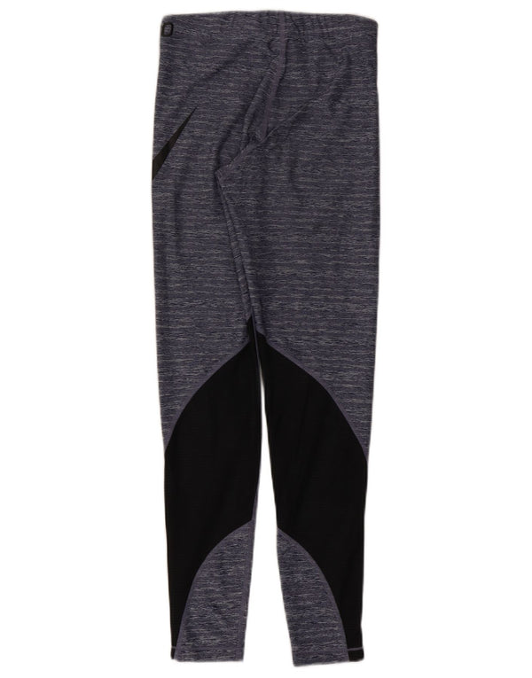 Nike Ženske Dri Fit Graphic Leggings UK 8 Small Navy Blue Colourblock