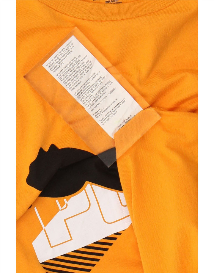 PUMA majica kratkih rukava za dječake 13-14 godina, narančasti pamuk