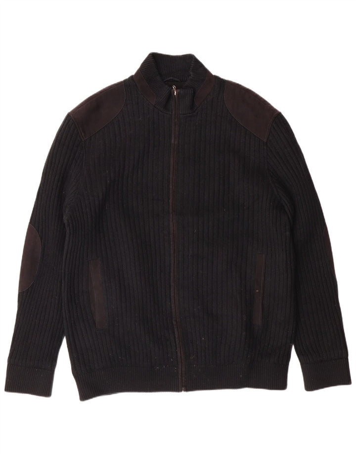 Pierre Cardin muški kardigan pulover IT 56 XL crni poliester