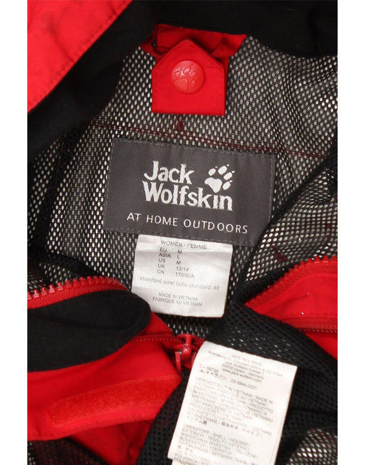 Jack Wolfskin ženska kišna jakna s kapuljačom UK 12/14 Srednje crvena poliamid