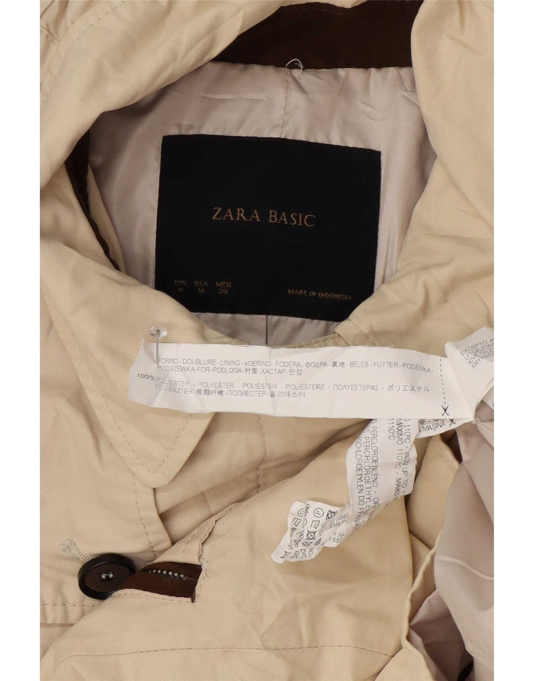 Zara ženski baloner s kapuljačom UK 12 srednje bež poliester
