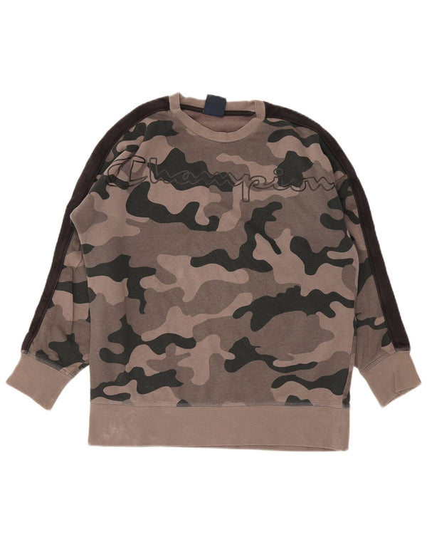 Champion Boys Graphic Sweatshirt Džemper 11-12 godina Sivi Kamuflažni Pamuk