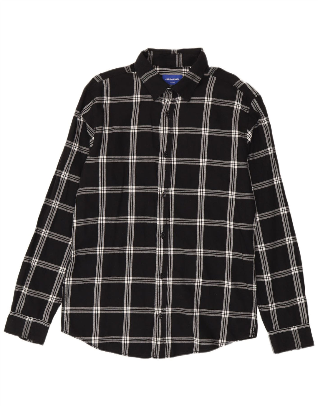 Jack & Jones muška flanelska košulja veliki crni karirani pamuk
