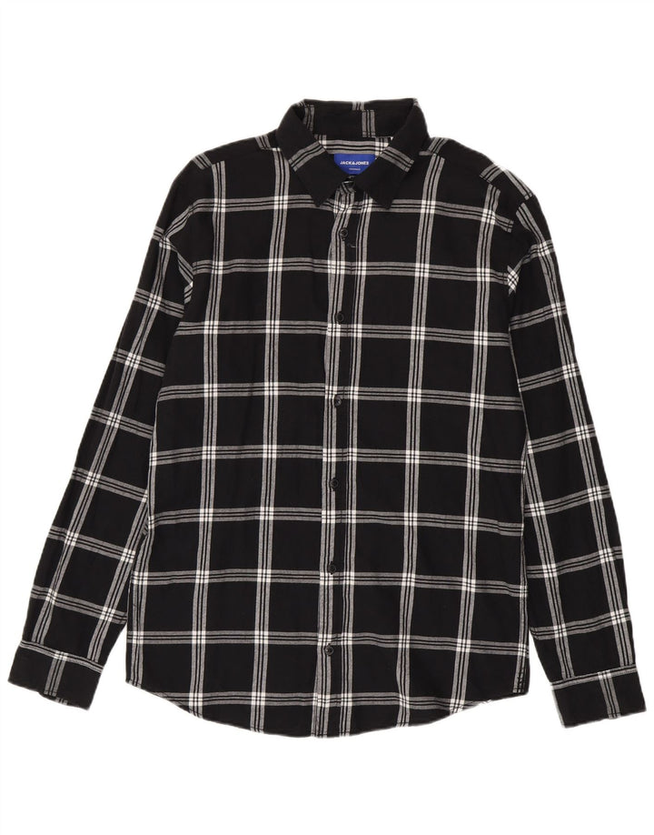 Jack & Jones muška flanelska košulja veliki crni karirani pamuk
