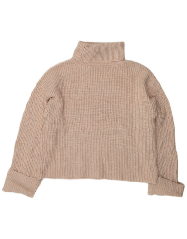 MARKS & SPENCER Womens Roll Neck Jumper Sweater UK 14 Medium Pink