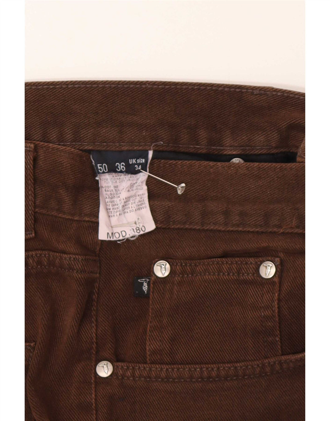 Trussardi muške ravne traperice W34 L30 smeđi pamuk