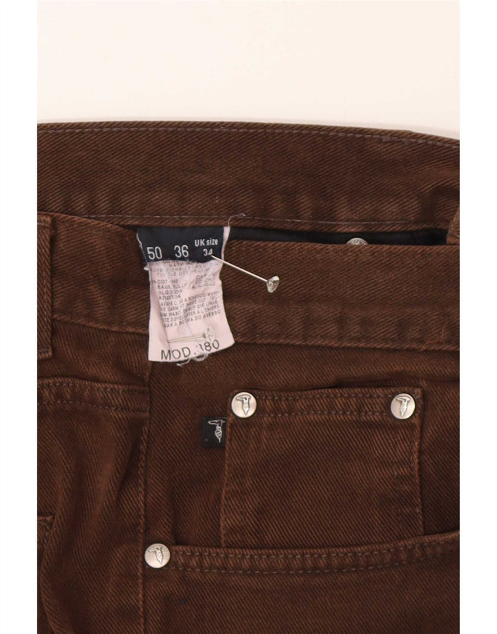 Trussardi muške ravne traperice W34 L30 smeđi pamuk