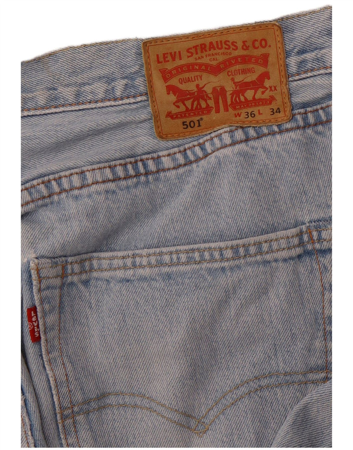 LEVI'S muške 501 ravne traperice W36 L27 plavi pamuk