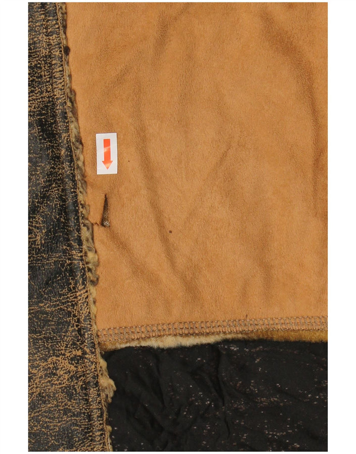 ENERGIE Muška šerpa jakna UK 40 Large Brown Patchwork Pamuk