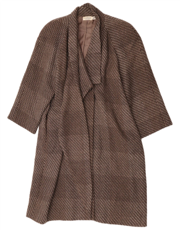 Vintage ženski kaput EU 44 XL, vuna na smeđe pruge