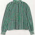 Vintage ženska košulja bluza UK 12 Srednje zelena houndstooth