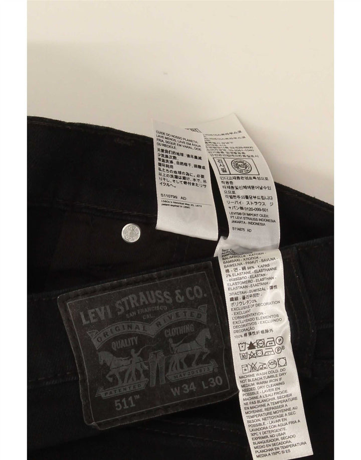 Levi's muške 511 uske traperice W34 L30 crni pamuk