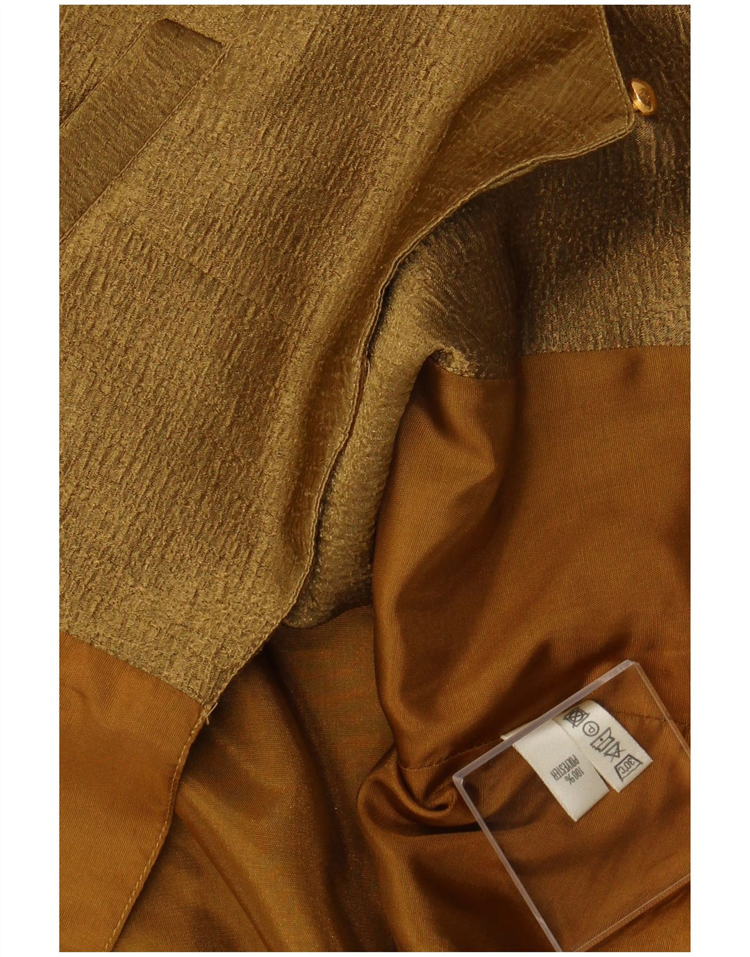 VINTAGE ženski prsluk UK 14 Srednji kaki cvjetni poliester