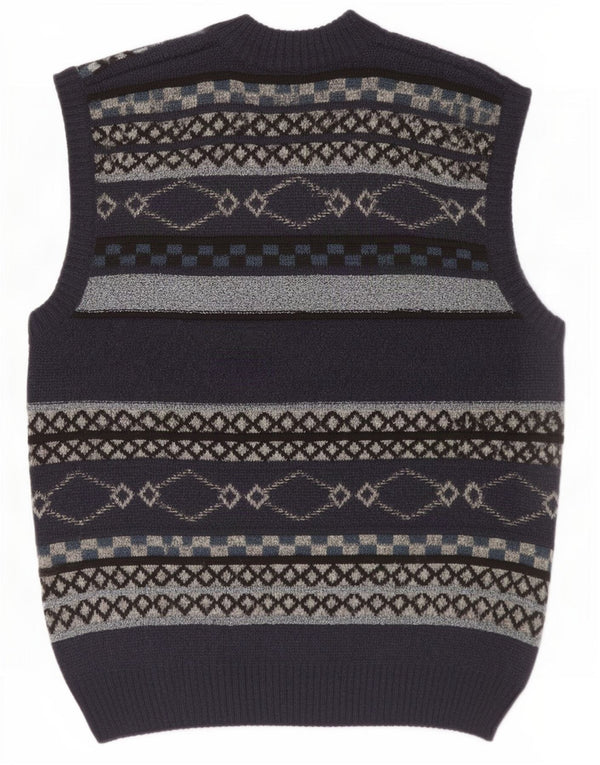 Canda Mens By C&A Kardigan pulover bez rukava srednje tamnoplave geometrije