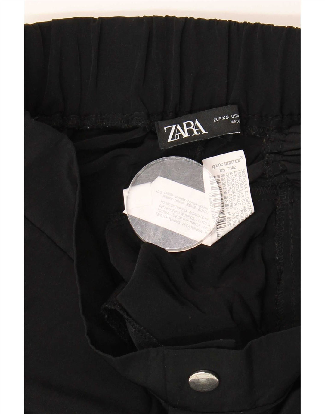 Zara ženske Joggers Cargo hlače XS W24 L25 crni poliester