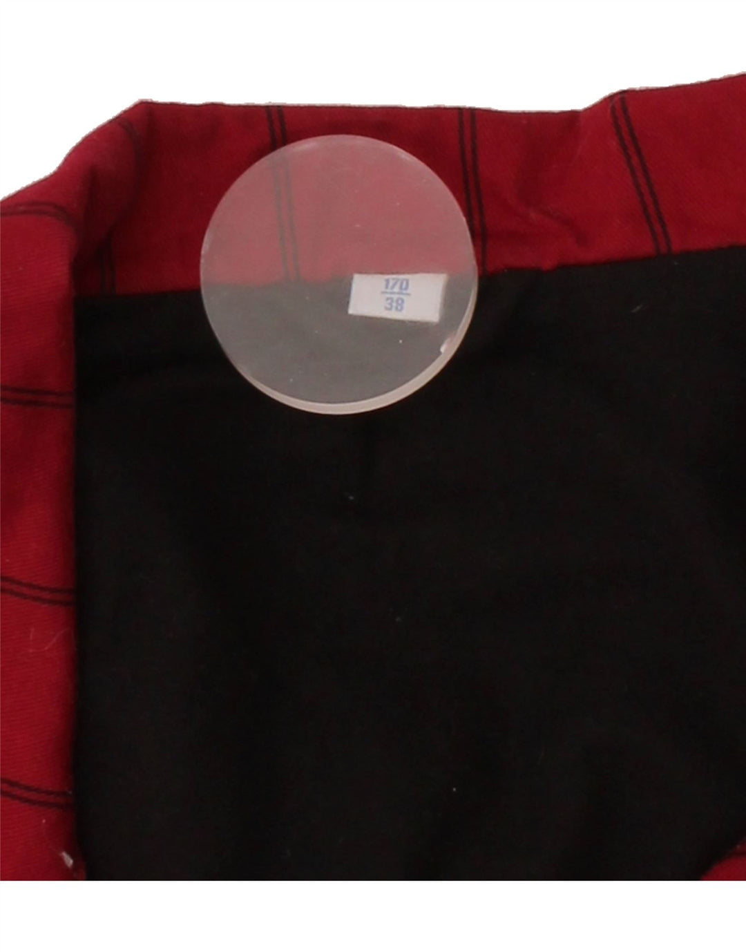 VINTAGE Womens Crop 2 Button Blazer Jacket EU 38 Medium Red Striped Cotton Vintage Vintage and Second-Hand Vintage from Messina Hembry 