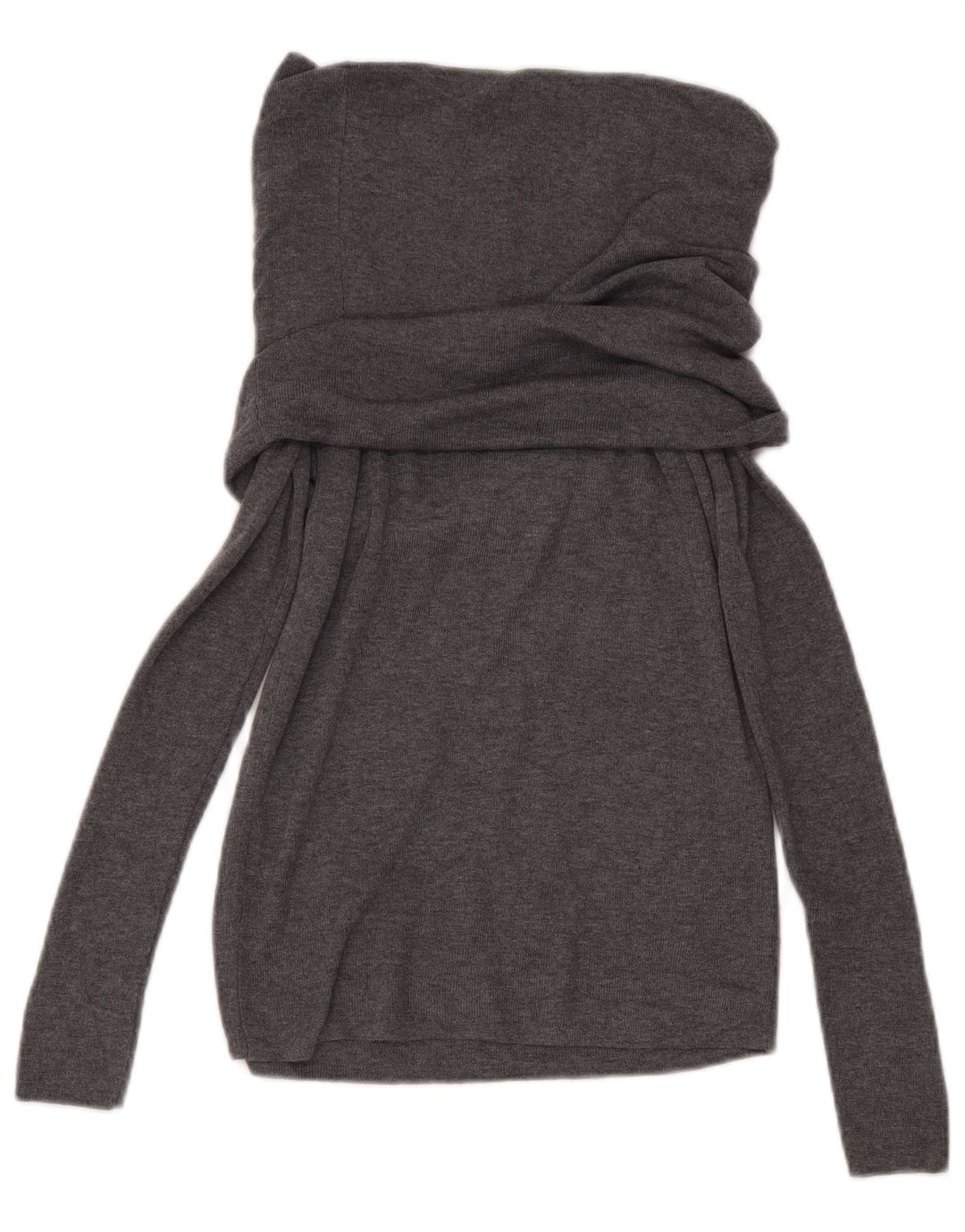 Zara ženski pulover s rol izrezom UK 14 Large Gray Polyester