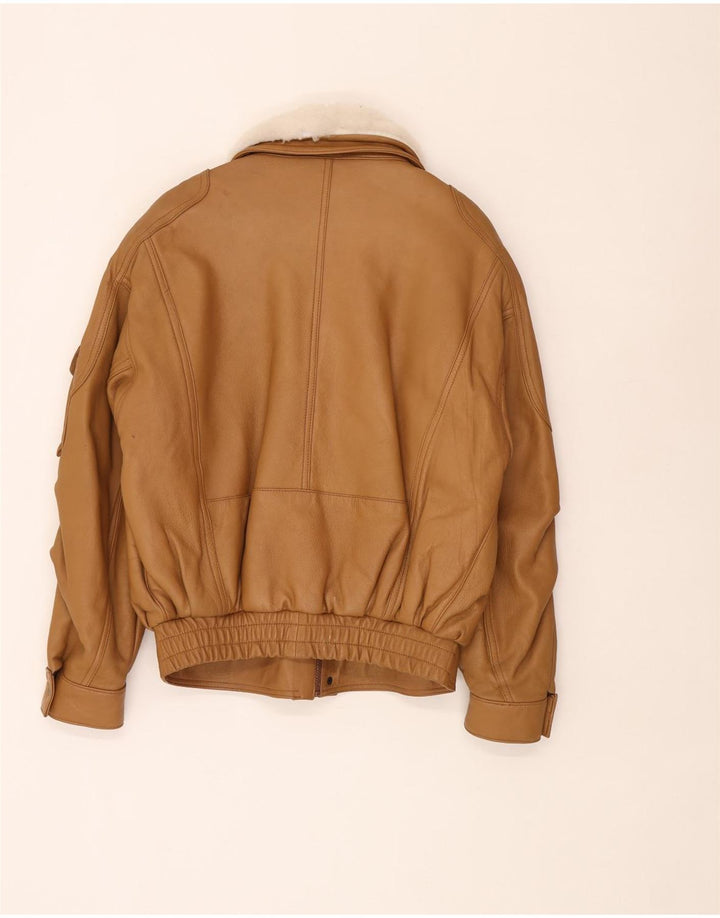 Pointers Muška široka kožna jakna UK 38 srednje smeđa koža