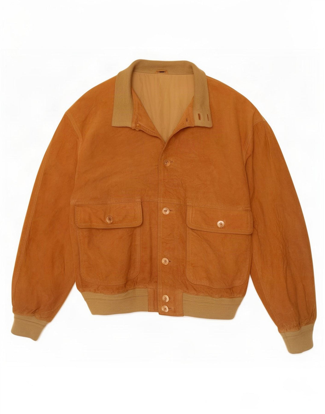 Vintage muška bomber jakna od brušene kože IT 50 velika smeđa koža