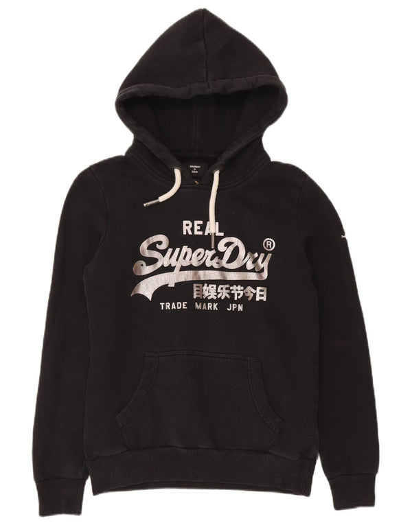 Superdry ženska majica s kapuljačom s kapuljačom UK 6 XS crni pamuk