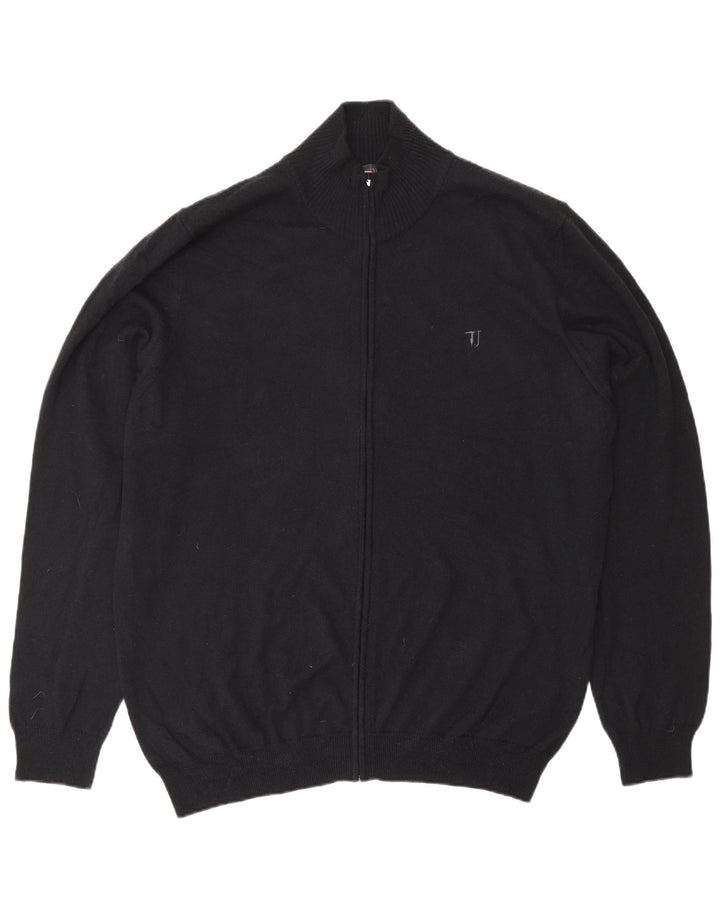 TRUSSARDI JEANS Muški kardigan pulover 3XL crna vuna