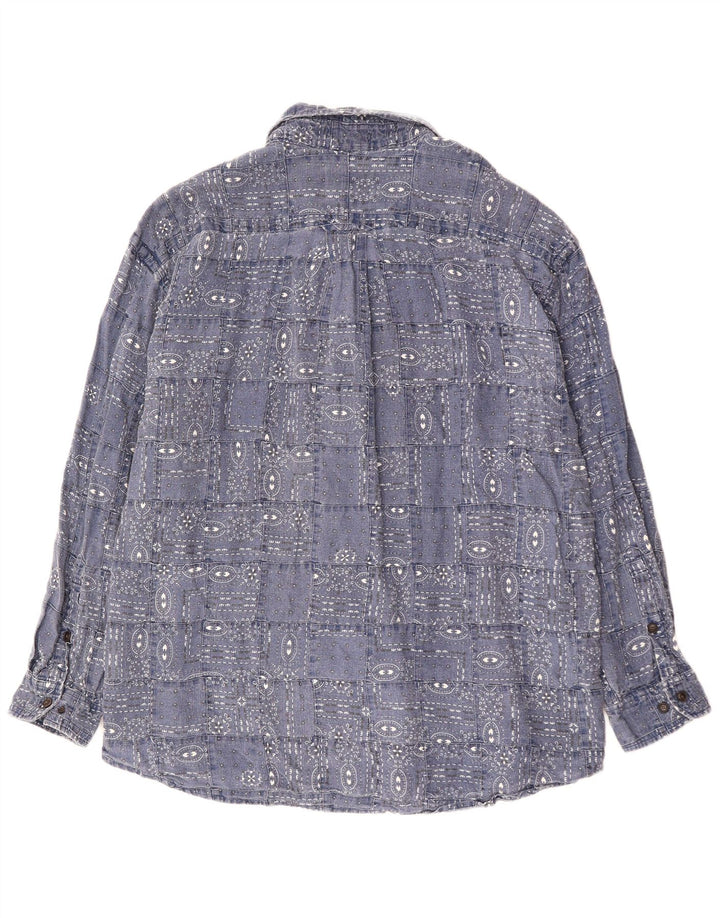 ORVIS muška košulja 2XL mornarsko plavo platno s geometrijskim motivima