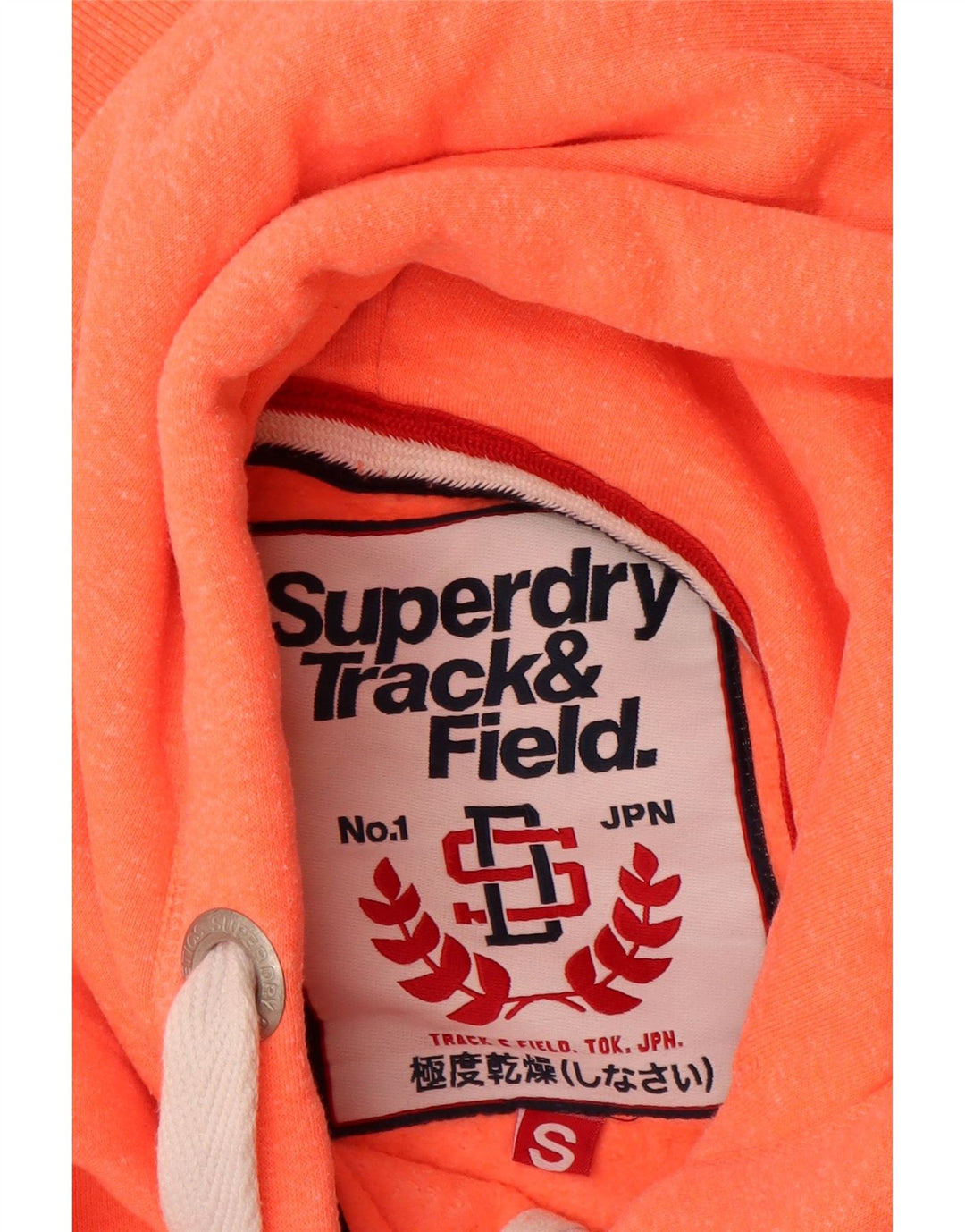 SUPERDRY ženski pulover s kapuljačom s grafičkim patentnim zatvaračem UK 10 Mali narančasti pamuk
