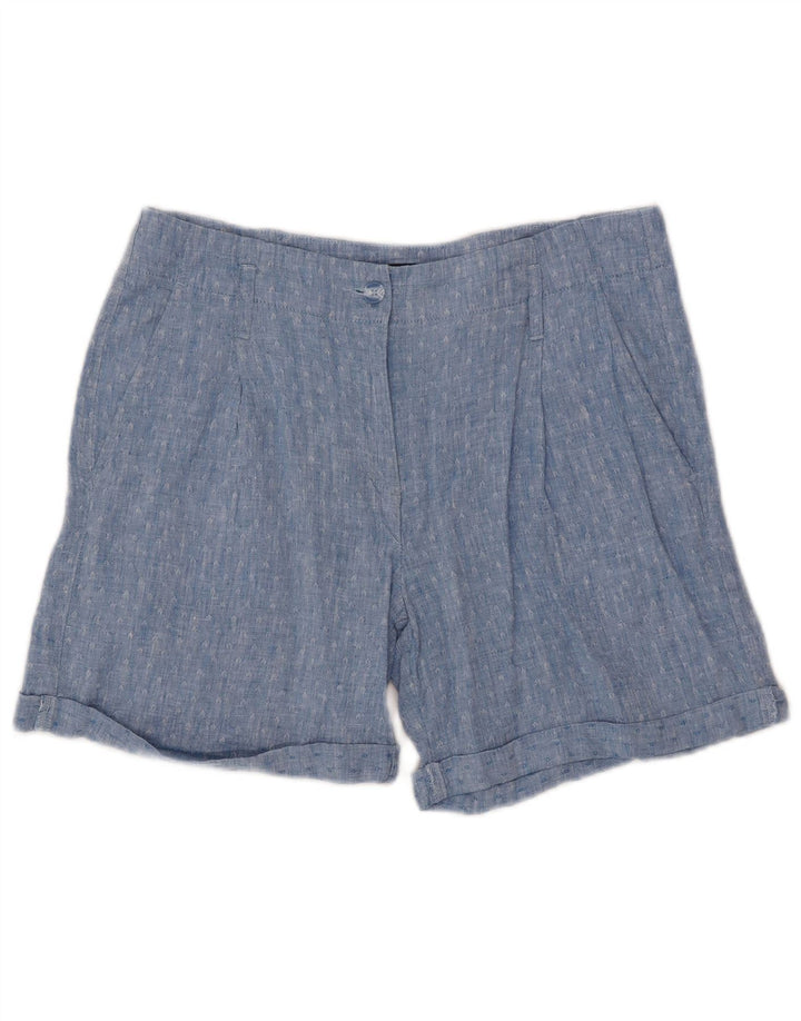 Marks & Spencer ženske kratke chino hlače s štipaljkama UK 12 srednje W32 plava geometrijska