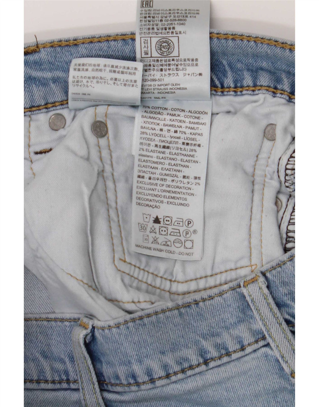 Levi's muške 514 ravne traperice W38 L32 plavi pamuk