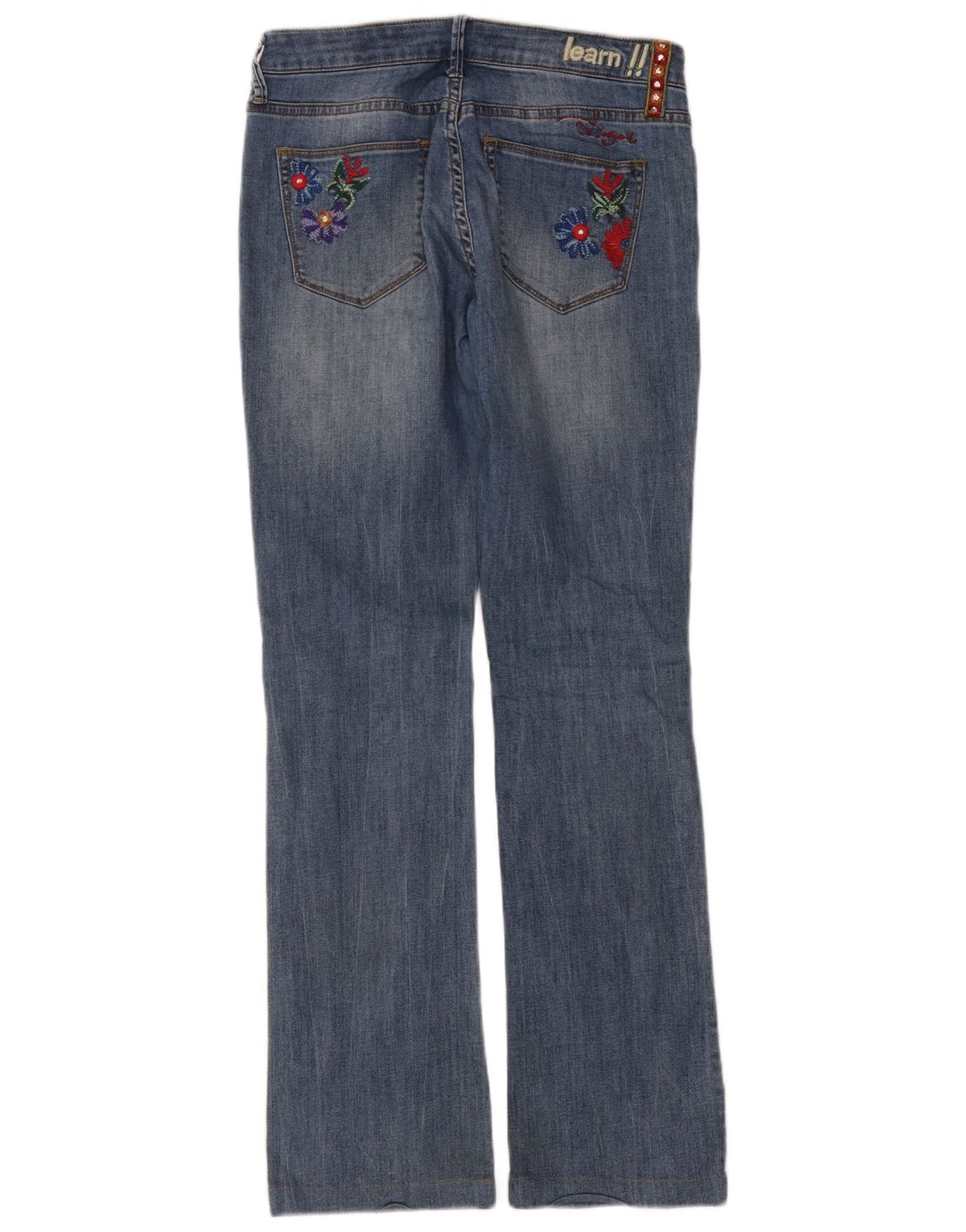 Ženske traperice Desigual Bootcut W32 L32 Plave cvjetne