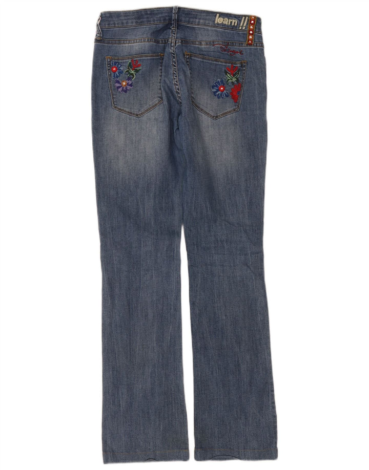 Ženske traperice Desigual Bootcut W32 L32 Plave cvjetne