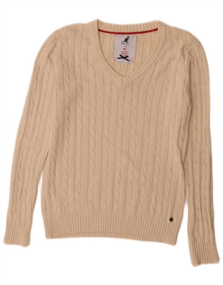 Kangol ženski džemper s V-izrezom UK 10 Small Beige