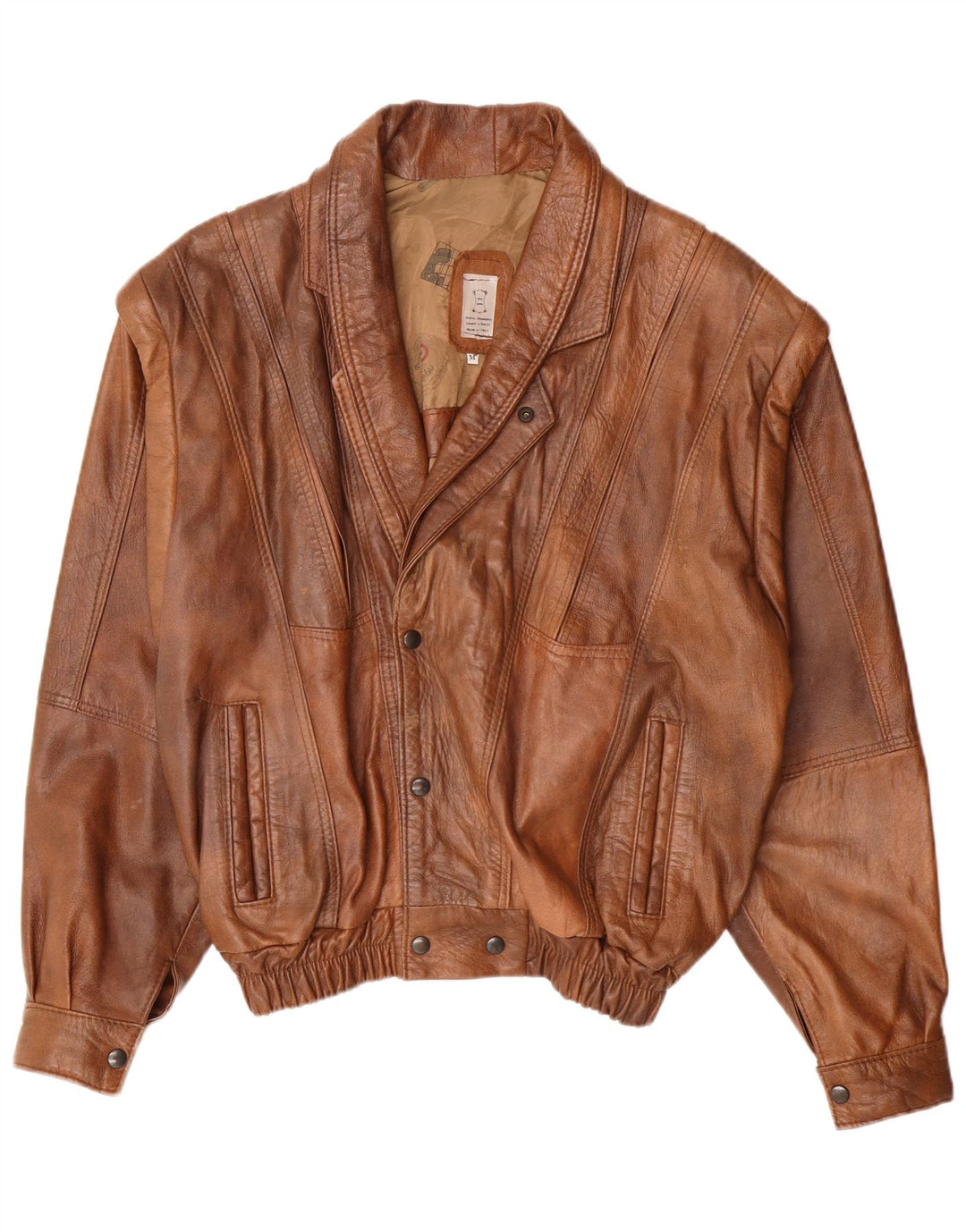Vintage muška kožna jakna UK 38 srednje smeđa koža
