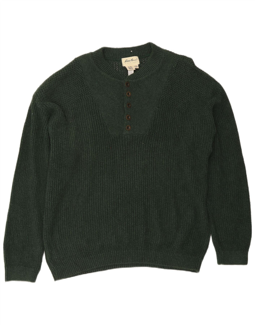 Eddie Bauer Muški džemper s dugmadima i ovratnikom Veliki zeleni pamuk