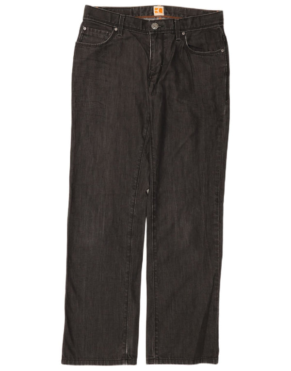 HUGO BOSS Ženske ravne traperice W33 L32 Sivi pamuk