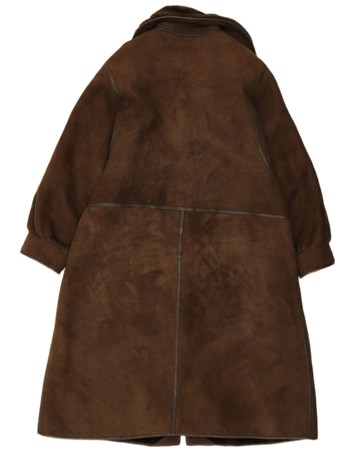 Vintage ženski kaput s šišanim ovčama IT 50 XL Smeđe šišane šiše