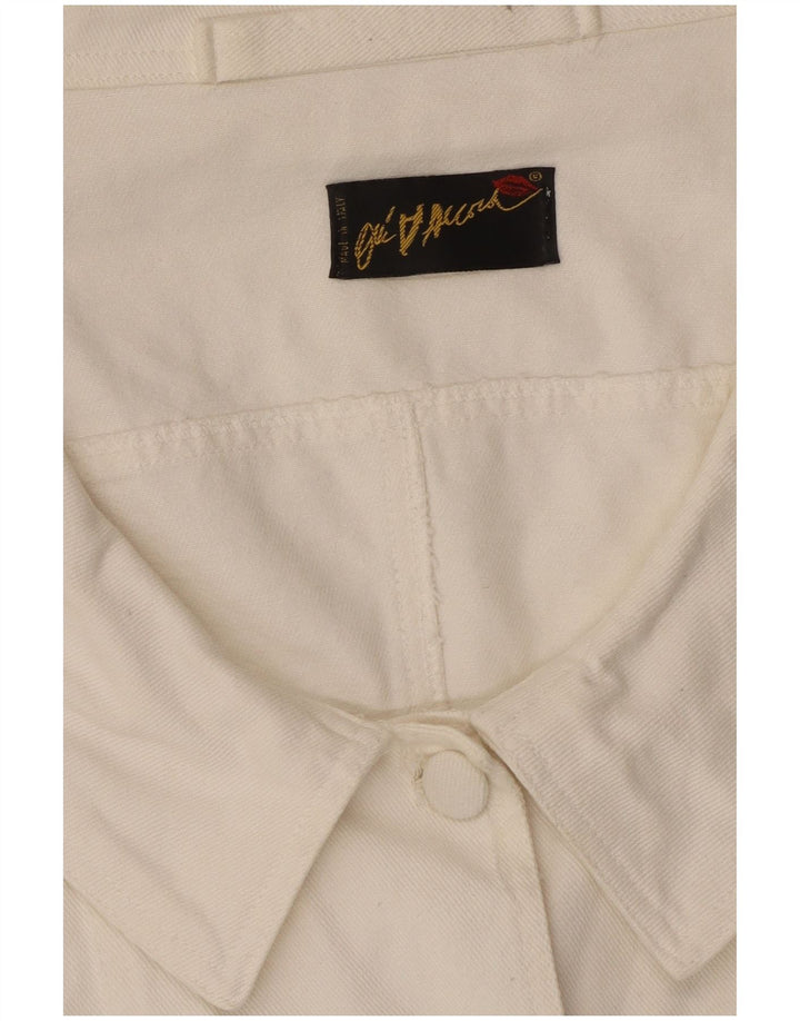 Vintage ženska košulja kratkih rukava UK 12 Srednje bijela