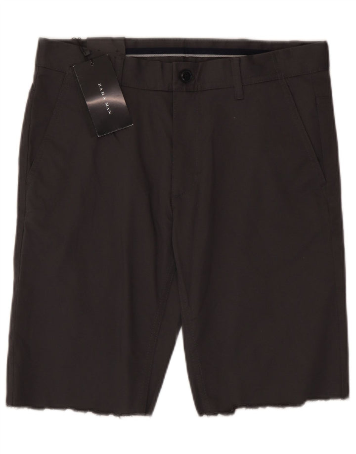 Zara Mens Chino Shorts EU 40 Medium W31  Grey Cotton