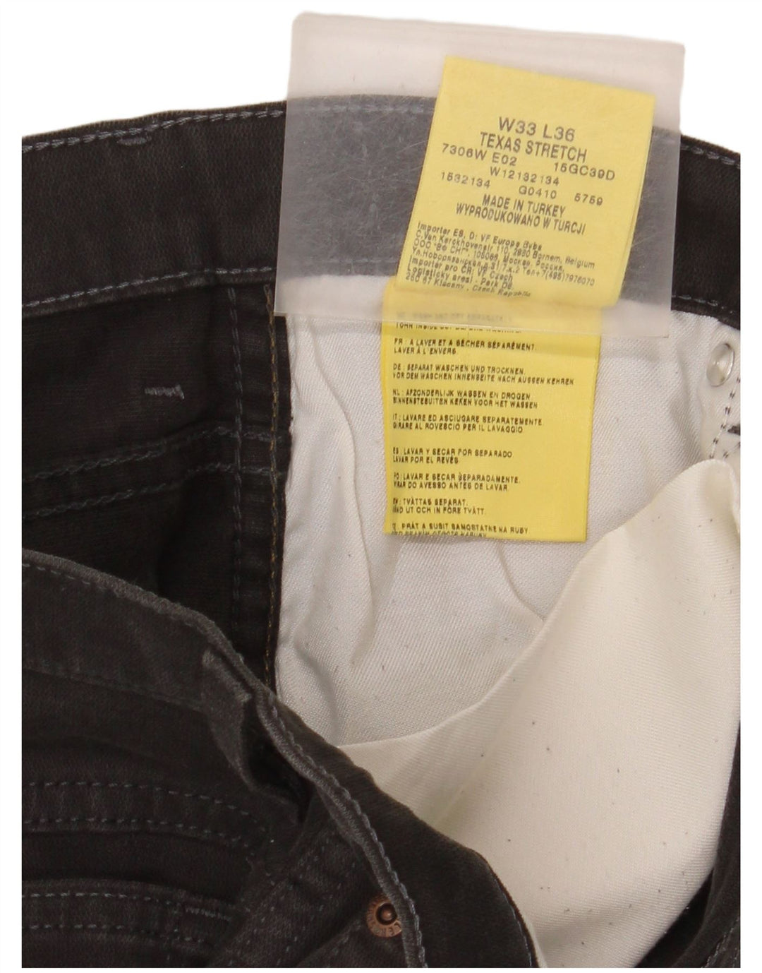 Wrangler muške rastezljive ravne traperice Texas W33 L32 crni pamuk