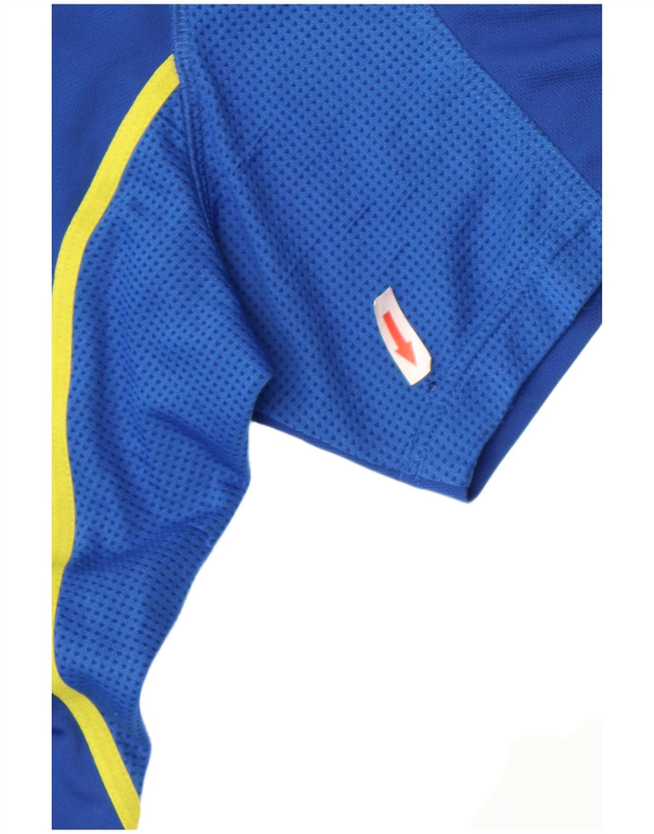 Adidas muška majica s izrezom na patentni zatvarač Srednje plavi poliester